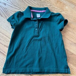 🍭6/$30 Gap Preppy Forest Green Short Sleeve Uniform Collared Polo - XS 4/5